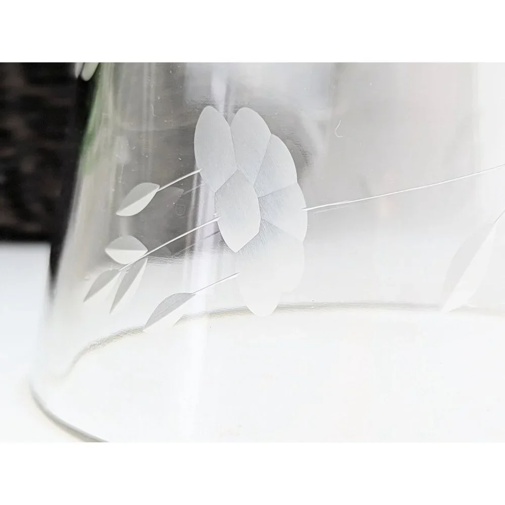 1960s Princess House Heritage Blown Glass Ice Bucket Heavy Cut Glass MCM Decor